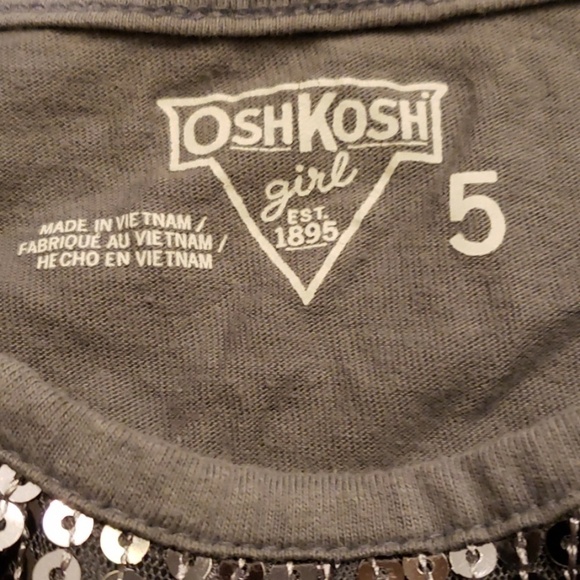 OSHKOSH Girl sz 5 Grey with Silver Sequins Top EUC - Picture 2 of 8